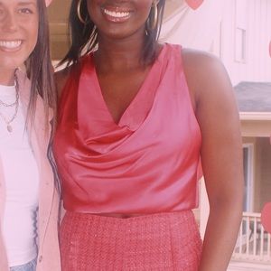 Zara Flowy Neckline Pink Top